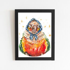 Conure Animal Print, Bird Art Print, Pet Portrait FiolettaArts Illustration